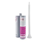 dubaust ZAK24 FIX 2K Mousse de montage en polyuréthane pour cadres de porte, marches d'escalier et cavités Mousse de montage de porte 210 ml Double cartouche (sans presse à cartouche 2K, 1 x 210 ml)