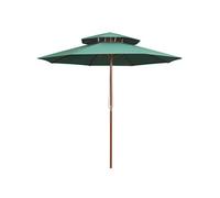 Dubbeldekker parasol 270x270 cm houten paal groen42963