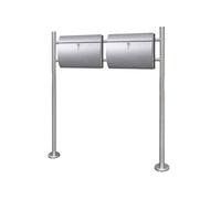 Boîte aux lettres sur support acier inoxydable avec 2 clés porte-journal vidaXL