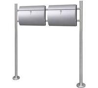 Boîte aux lettres sur support acier inoxydable avec 2 clés porte-journal vidaXL