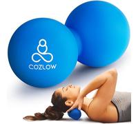 Dubbele lacrosse siliconen massagebal - Cobalt Blue - Peanut triggerpoint roller voor mobiliteit, diepe weefseltherapie en myofasciale release - van Cozlow