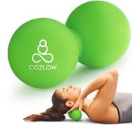 Dubbele lacrosse siliconen massagebal - Jade Green - Peanut triggerpoint roller voor mobiliteit, diepe weefseltherapie en myofasciale release - van Cozlow