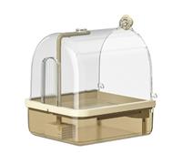 Dubbulon Bain pour Cage d'oiseaux | Baignoire pour Perruches | Support avec 2 Modes de Douche Baignoire Automatique Antimâchonnement Perchoir Ludique pour Intérieur et Extérieur