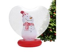 Dubbulon Boule de Noël Gonflable Géante - Décoration de Noël Éclairante en Forme de Cœur,Boule Décorative Gonflable avec Figurine à l'Intérieur et Télécommande - pour Extérieur Jardin Piscine