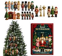Dubbulon Casse-Noisette De L Avent De Noël | Vingt-Quatre Jours 2025 Noël 2D Figurine Casse-Noisette - Pendentif de Compte à Rebours pour les Vacances - Pour Voiture Maison Fenêtre Cheminée Chambre