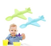 Dubbulon Cuillère pour, cuillères pour bébé - Mignonne cuillère à dîner en avion, couleur vive, 2 pièces,Ustensile de couverts Safe Kids pour l'école maternelle, la maternelle, l'intérieur et