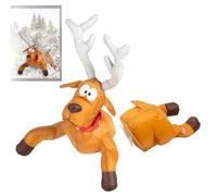 Dubbulon Décorations Animées Amusantes de Noël à Effet de Chute pour Fenêtre,Décoration de Père Noël et Renne à Crash pour Fêtes - Décoration Activée par Le Son avec Autocollant Vitre Brisée et