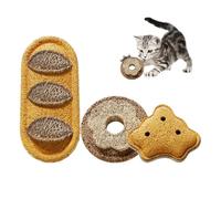 Dubbulon Jouets De Dentition - Jeu à Mâcher en Éponge de Luffa - 3 Pièces Jouets pour Chat en Forme De avec Cataire,pour Autodivertissement Stimulation Mentale Extérieur Intérieur