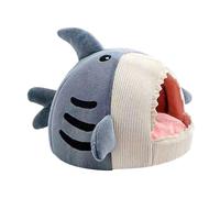 Dubbulon Lit Caverne De Chat,Maison Lavable en Peluche De Requin | Lit Douillet Hivernal pour Chat avec Cave Mignonne | pour Chaton Chiot Petit Chien Sommeil Intérieur Apaisant Chambre Salon Balcon