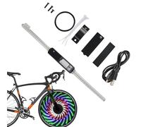 Dubbulon Lumières de pneus à rayons, Lumières de roue de vélo 64LED, Ultra lumineux étanche vélo a parlé lumières cyclisme décoration 30 motifs lumineux amusants pour adultes nuit équitation
