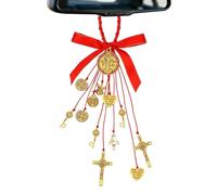 Dubbulon Pendentif Pour Rétroviseur - Décor Mural Saint Benoît,Bijoux Faits Main Ornements Auto | Auto Camion SUV Berline Tableau De Bord Fenêtre Porte Vacances Femmes