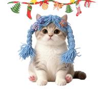 Dubbulon Perruques Canines,Accessoires De Tête Drôles Et Mignons | Perruque Cosplay Imitation,pour Toutes Races Chiot Séance Photo Maison Jeu de Rôle Fête Noël Anniversaire Halloween