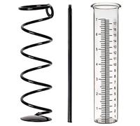 Dubbulon Pluviomètre Extérieur, Jardin Exterieur en Verre, Pluviomètres avec Piquet Et Métallique Amovible Rain Gauge, pour Pelouse, Cour Et Jardin
