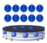 Dubbulon Poids pour Couverture De Piscine - 10 Pièces De Sacs d'eau pour Piscine avec Boucle | Poids De Bac Épaissis - pour Jardin d'hiver, Terrasse, Pelouse, Terrain, Bord du Bassin, Jardin Arrière