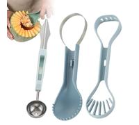 Dubbulon Set de 2 : Cuillère à Boules de Fruits + Cuillère Parisienne | Inoxydable pour Fruits,Outil Culinaire Multifonction pour Camping Fêtes Maison