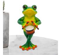 Dubbulon Statue de Grenouille d'Extérieur | Sculpture Paysagère en Résine,Petite Figurine Décorative pour Balcon Terrasse Jardin