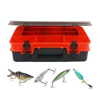 Dubbulon Tackle Box, Boîte de Pêche À Deux Niveaux, Coffret de Organisation des Appâts Toutes Conditions pour Eau Douce Rivière Lac et Eau Salée