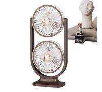Dubbulon Ventilateur De Table | Rafraîchisseur D'Air Rechargeable Par USB | Ventilateur Portable À Double Tête Et Haute Vitesse Pour Maison Extérieur Voyage École Cuisine Chambre Salon Voiture