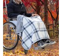 DUBEI Couverture pour fauteuil roulant pour adultes - Doublure en flanelle - Poncho pour fauteuil roulant - Couverture chaude portable pour les utilisateurs de fauteuil roulant