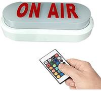 on AIR Enseigne Lumineuse, 16 Types de Conversion de lumière, USB LED Néon Schid Radio DJ, avec télécommande, pour Librairie Café Enregistrement Radio Studio