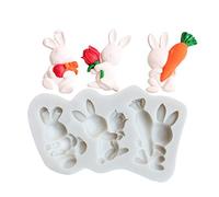 DUBENS 3D Lapin Pâques Bunny Fondant Silicone Moule Outil de décoration de gâteau Mousse Chocolat Moule à Gâteau Moule Douce Céramique Outils
