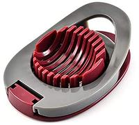 DUBENS Coupe-œufs, trancheuse à œufs, coupeur d'œufs, coupeur d'œufs, coupeur d'œufs, pour disques ronds et ovales (rouge)