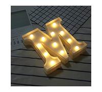 Dubens Lampe décorative à ampoule LED en forme de lettre de l’alphabet, plastique, blanc, idéal pour fête, mariage, réception, décoration intérieure, fonctionne avec des piles M
