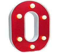 DUBENS Lampe LED en forme de lettre, veilleuse créative - Éclairage LED - Lettres anglaises - Alphabet - Lampe décorative rouge - Fonctionnement à piles (O)