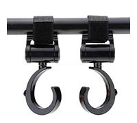 DUBENS Lot de 2 crochets pour poussette, crochets pour fixation poussette polyvalente, crochet pour poussette flexible, crochets universels Noir