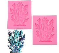 Dubens Lot de 2 moules à fondant en silicone algues en forme de corail Moule à gâteau Moule à gâteau en silicone DIY Moule à gâteau réutilisable