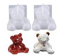 DUBENS Lot de 2 moules en silicone en forme d'ourson 3D en forme d'ours en résine époxy pour bricolage et accessoires