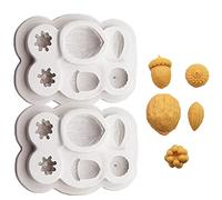DUBENS Lot de 2 moules en silicone pour noix, baies, gâteau, fondant, décoration de gâteau, outils de décoration de Noël, chocolat, pâte à sucre, artisanat, gâteau