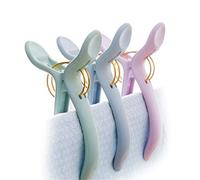 DUBENS Lot de 3 grandes pinces à rideaux - Multi-usages - Pour la plage, le camping, le surf, la poussette - En plastique - Édition Deluxe avec ressorts métalliques extra solides