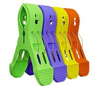 DUBENS Lot de 4 Grands Clips de Fixation pour Serviette de Plage, Serviette de Camping, Surf, Linge de Bain, Pinces à Linge de Plage, Serviettes de Plage, 12,5 x 3,2 cm