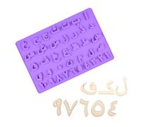 DUBENS Moule à fondant en silicone avec lettres arabes - Kit de moules flexibles pour gâteaux, mousses et chocolats, idéal pour l'artisanat du sucre, des biscuits et des confiseries faites à la main