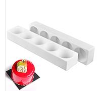 DUBENS Moule en silicone cylindre 3D pour la cuisson de gâteaux, brownie, moule à dessert français pour pâtisserie, crème glacée, forme cylindrique haute, 5 cavités