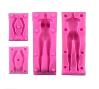 DUBENS Moule en silicone pour modèles de corps entiers masculins féminins 3D, Fondant, Chocolat, Argile pour bricolage, Modèles de jouets en plâtre Moule pour le corps humain (féminin)