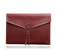 DUBENS Sac à main d'affaires en cuir véritable - Pour homme - Grand motif - Grande capacité - Format A4 - Pour documents - Pour iPad - Bordeaux