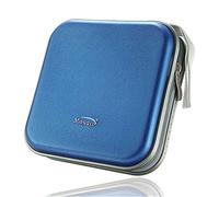 DUBENS Sac de transport rigide pour 40 CD, DVD, VCD, DJ, boîte de rangement (Bleu)