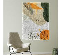 DUBENS Série Home Art Tapis à nouer soi-même - Grand tapis à crochet - Fait à la main - Kit de débutant - Tapis de bricolage pour adultes - Décoration d'intérieur classique (ligne, 50 cm x 38 cm)