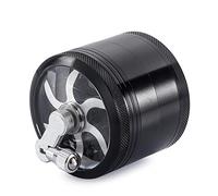 DUBENS Tabac Herb Ponceuse à Main Moulin à Herbes avec Mini Scraper, Aluminium Metal Herbes Tabac Grinder Crusher Ponceuse, pour Herbes Grains de café Sel Poivre Fleurs à épices Noir