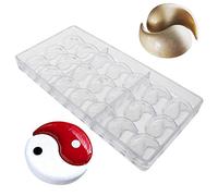 DUBENS Tai Chi Gouttes D'eau Poisson Chocolat Moule Polycarbonate Potins Chocolat Mould Style Chinois Cuisson Moules Candy Forme Lune Yin et Yang