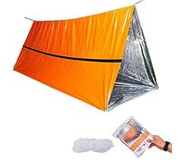 DUBENS Tente d'urgence pour 2 personnes avec corde - Ultra légère - Tente de sauvetage d'urgence - Utilisation comme tente de survie, abri d'urgence, bâche de survie