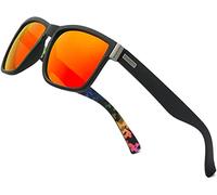 Dubery Lunettes de Soleil polarisées pour Homme et Femme - Protection UV 400 - Design léger rétro Vintage - Lunettes unisexes pour le Sport, le Cyclisme, la Pêche - Certifiées CE - UV400 Orange