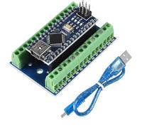 Dubeuewew Nano Module Soldered, Nano Board CH340 Chip, 5V 16 MHz pour Arduino, avec Mini Micro Interfaces et Nano Terminal Adapter Shield Expansion Board