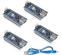DUBEUYEW 4pcs Nano Module Soudé, Nano Board CH340 Chip, 5V 16MHz pour Arduino, avec Un Câble Micro Mini USB