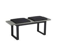 DUBI Möbel Banc Lea, Banc de Salle à Manger 120 cm avec Coussins rembourrés, Structure Bois et métal pour Salle à Manger, Cuisine ou entrée, Aspect béton, 11301-120-BETO