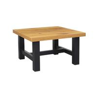 DUBI Möbel Table Basse Luno, Table de Salon carrée 80 x 80 cm, Effet chêne Flagstaff, Table Basse Moderne pour canapé avec Structure métallique Noire Robuste, Design Industriel loft