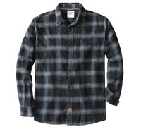 Dubinik® 6 oz Chemise Flanelle Homme 100% Coton Manches Longues Hiver Carreaux avec Poche Confortable Et Léger Noir Ombre L