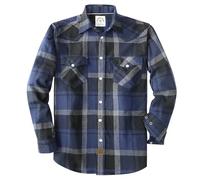 Dubinik® 6 oz Chemise Flanelle Homme Manches Longues Fermeture à Pression | Vintage, Western, Cowboy, Casual, Coton Respirant, Tissu Pré-rétréci, Lavable Machine, Deux Poches Rabat, Bucheron